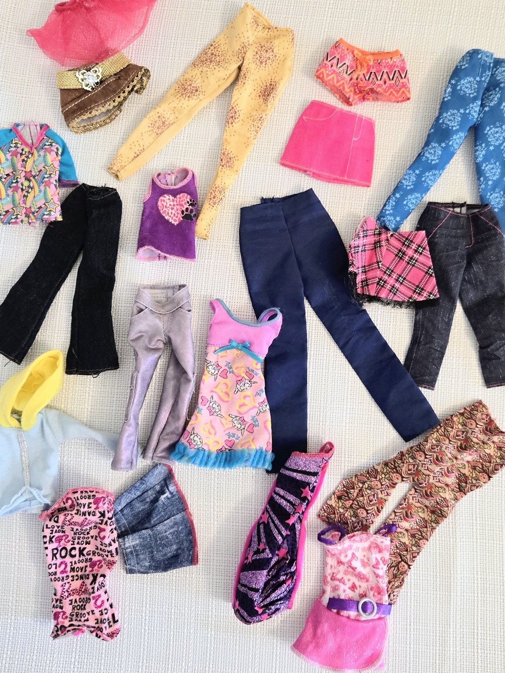 Barbie Clothes Lot Vtg 90s 2000 Pants Skirts Dresses